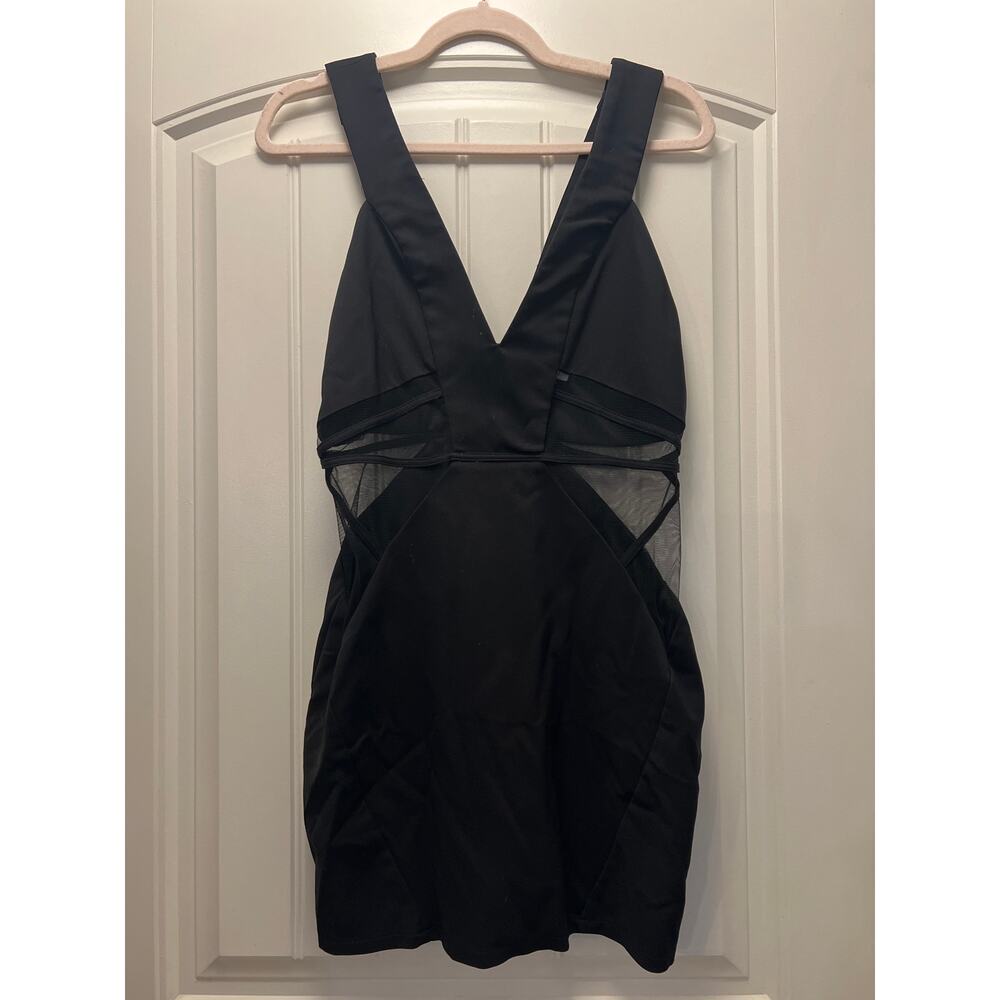 Tobi Women’s Sheer Mesh Cutouts Sleek Night‎ Out Look Bodycon Dress Size L Black